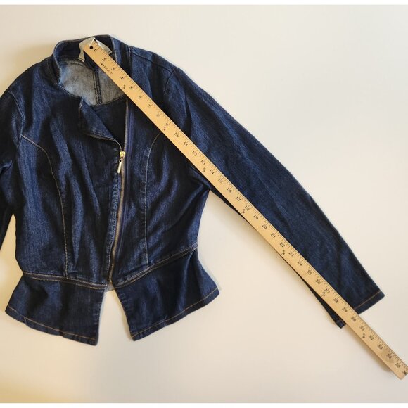 Nicki Minaj Denim Jean Jacket Fitted‎ Blue Zippered Womens Size Medium - Picture 14 of 14